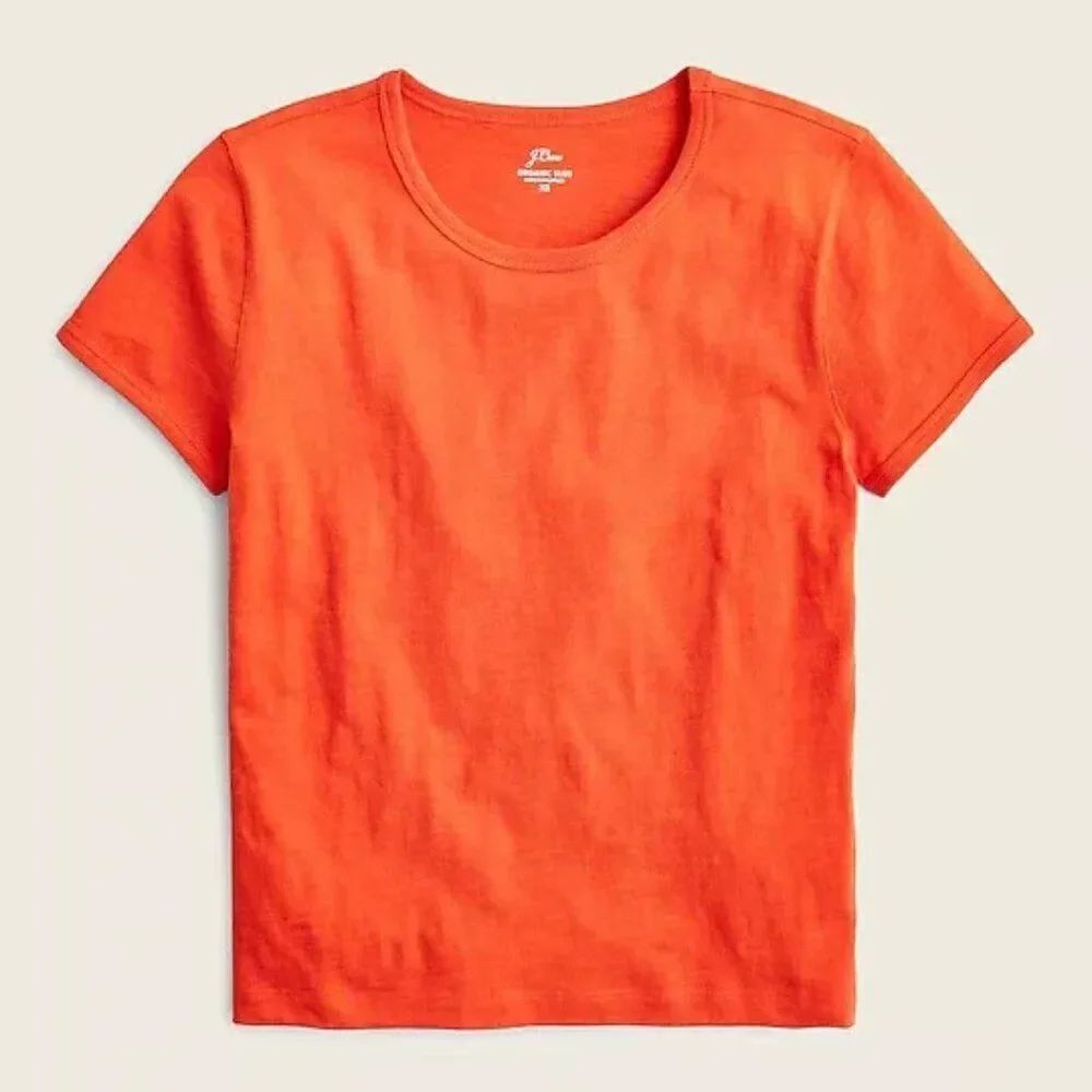 🌹 J. CREW 🌹  '90s Cropped Organic Slub Cotton T-shirt - [XXS, Orange]
